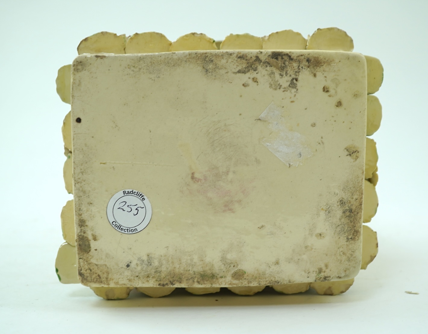 A rare English creamware encrusted tea caddy, c.1770-1780